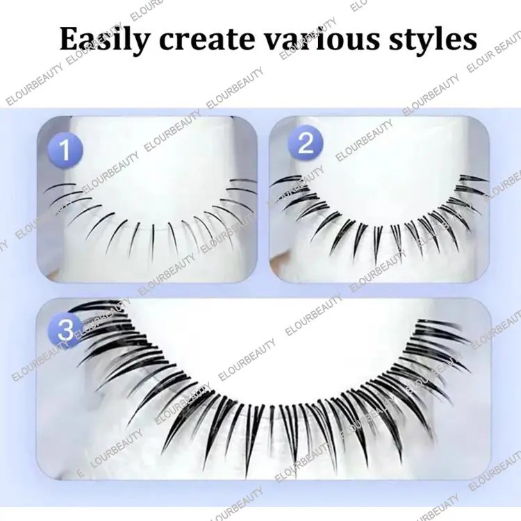 Newest wispy Wet Look Eyelash Extensions mapping EM89 Elour Lashes