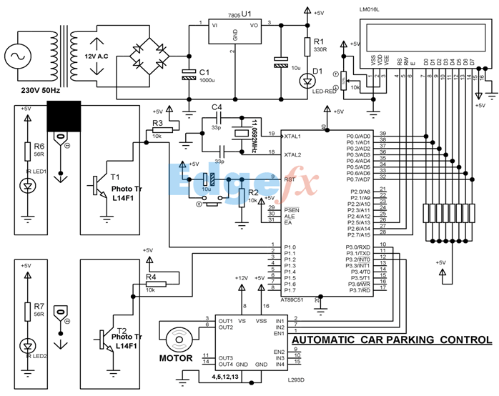 Automatic Car Parking System Circuit Diagram