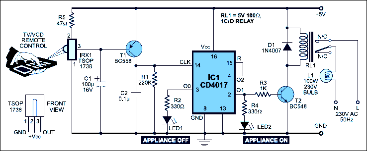 Remote Control Relay Switch Circuit Diagram - Electrical Wiring Work