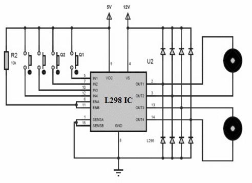 L298 Motor Driver Module Circuit Diagram