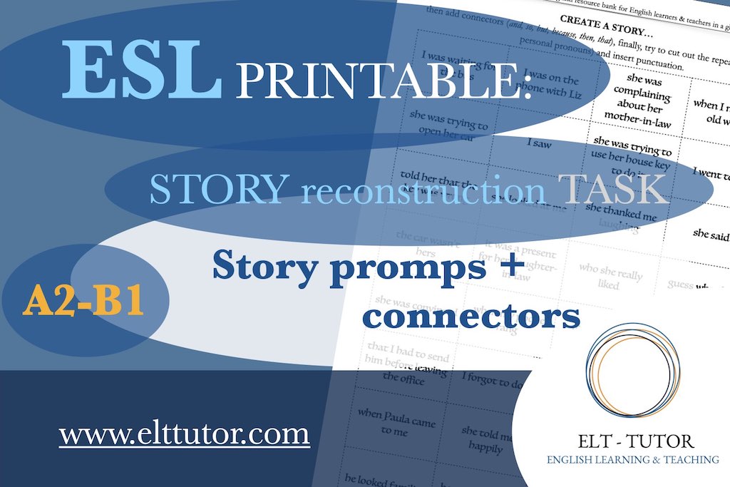 A2B1 Writing Task Story Prompts & Connectors ELTTUTOR