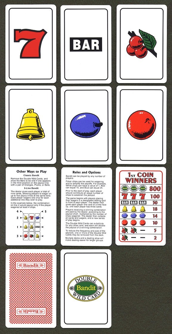 Slot Machine Cards for Magic with Fruit Machine Symbols