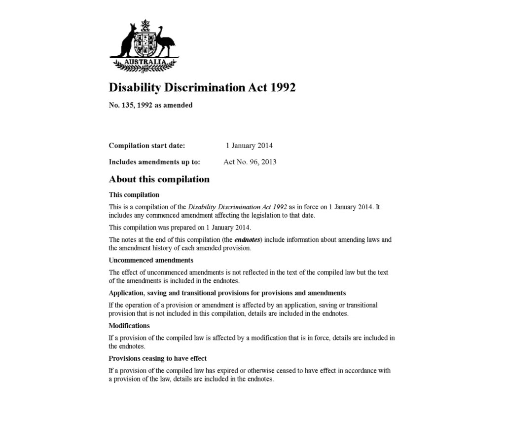 Disability Discrimination Act 1992 elvesCare. NDIS Service Provider. Melbourne