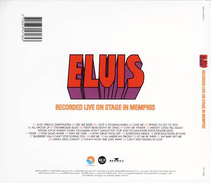 Elvis Recorded Live On Stage In Memphis