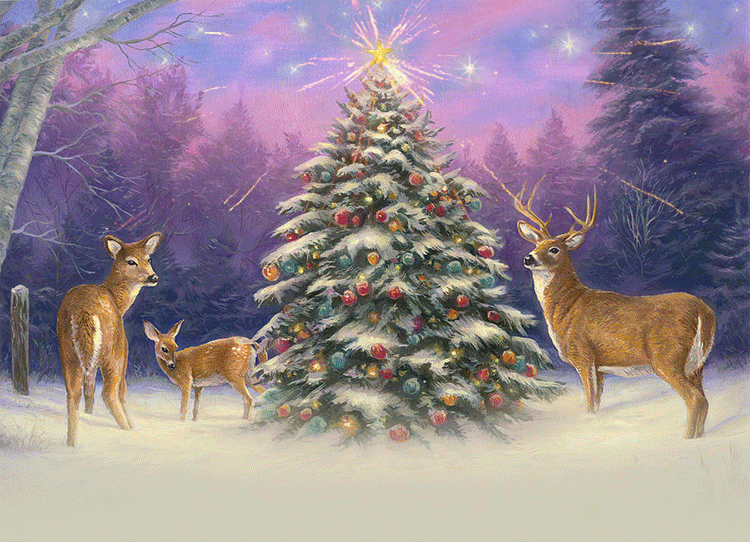 Animated Christmas Deer by Chuck Pinson Email Backgrounds ID 23443
