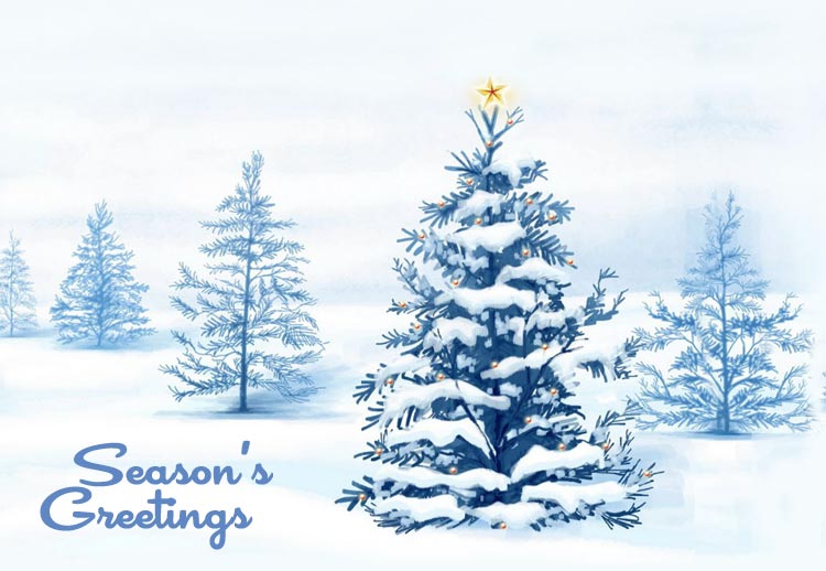 Winter email stationery (stationary) Winter Christmas Tree