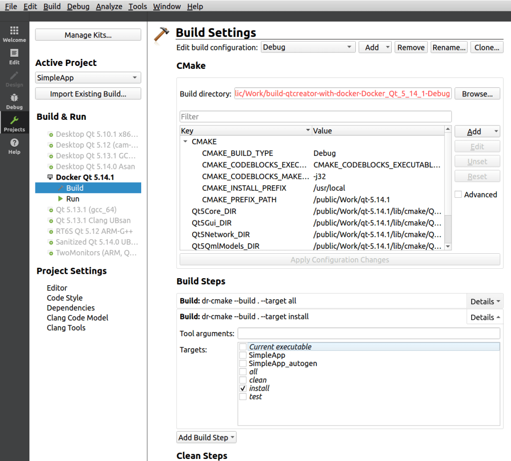 Docker Builds from QtCreator