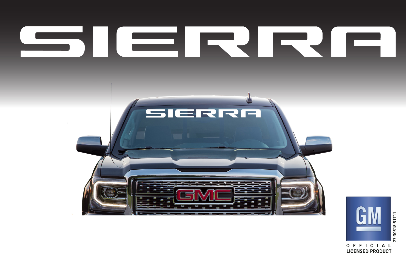 GMC SIERRA Z71 SLE SLT White Windshield Banner GM OFFICIAL LICENSED