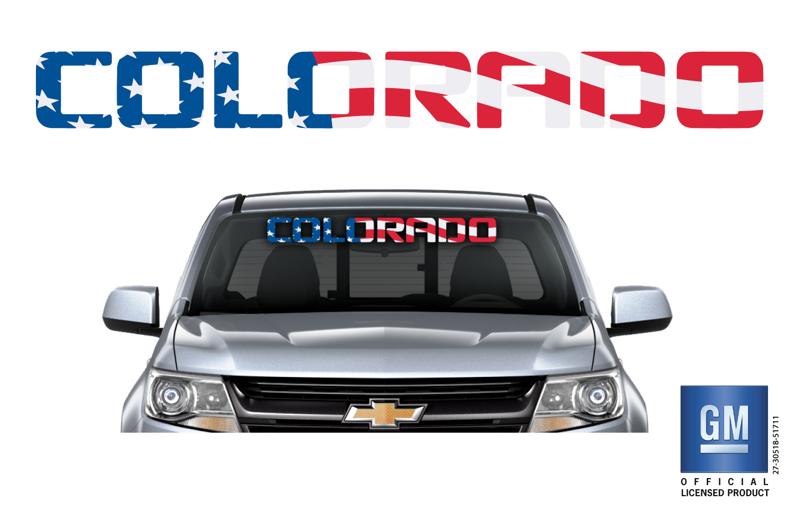 Chevy COLORADO 20152024 AMERICAN FLAG Windshield Banner GM OFFICIAL