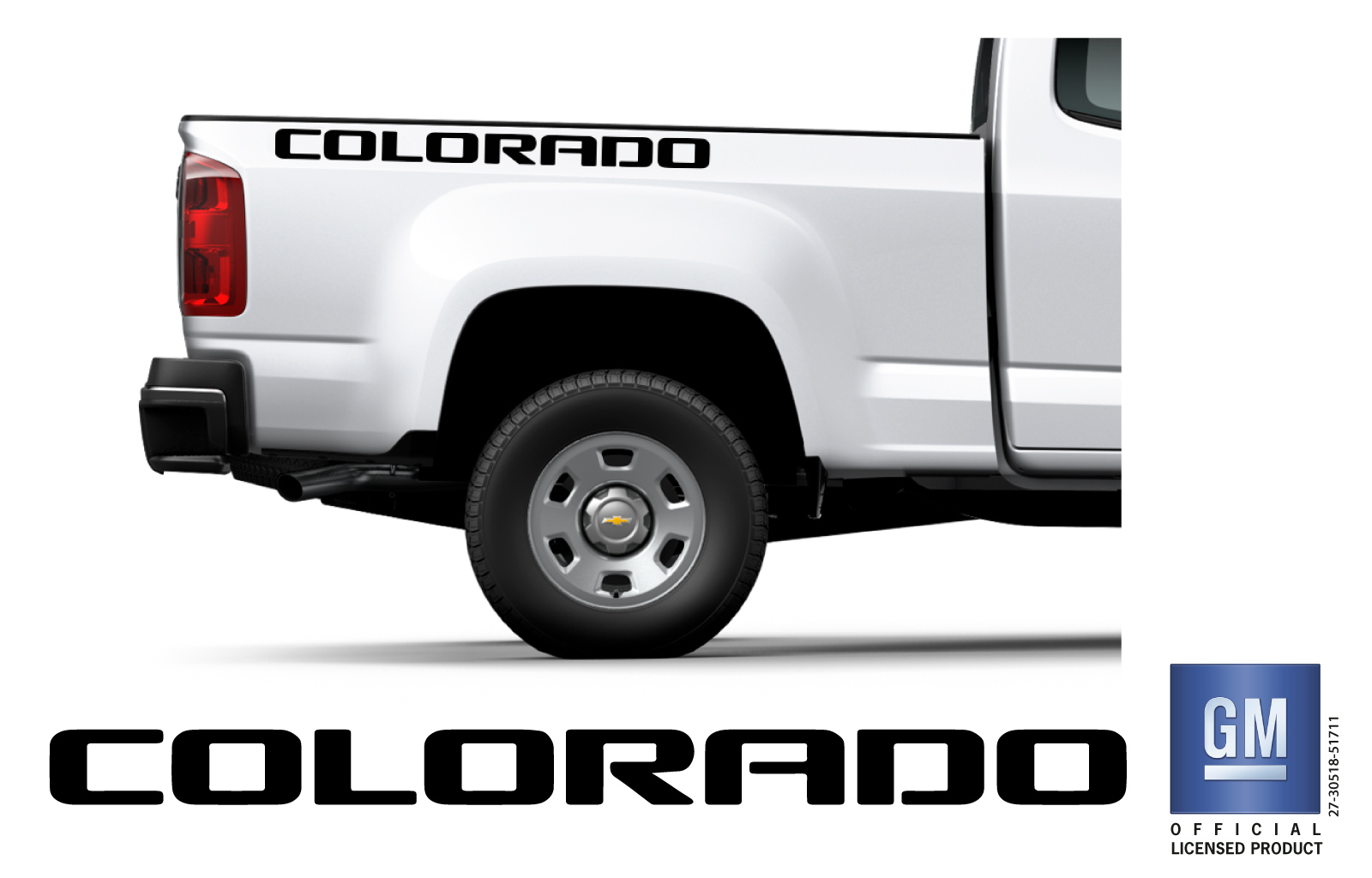 Chevy COLORADO 20142024 MATTE BLACK Bedside Lettering Decal Set GM