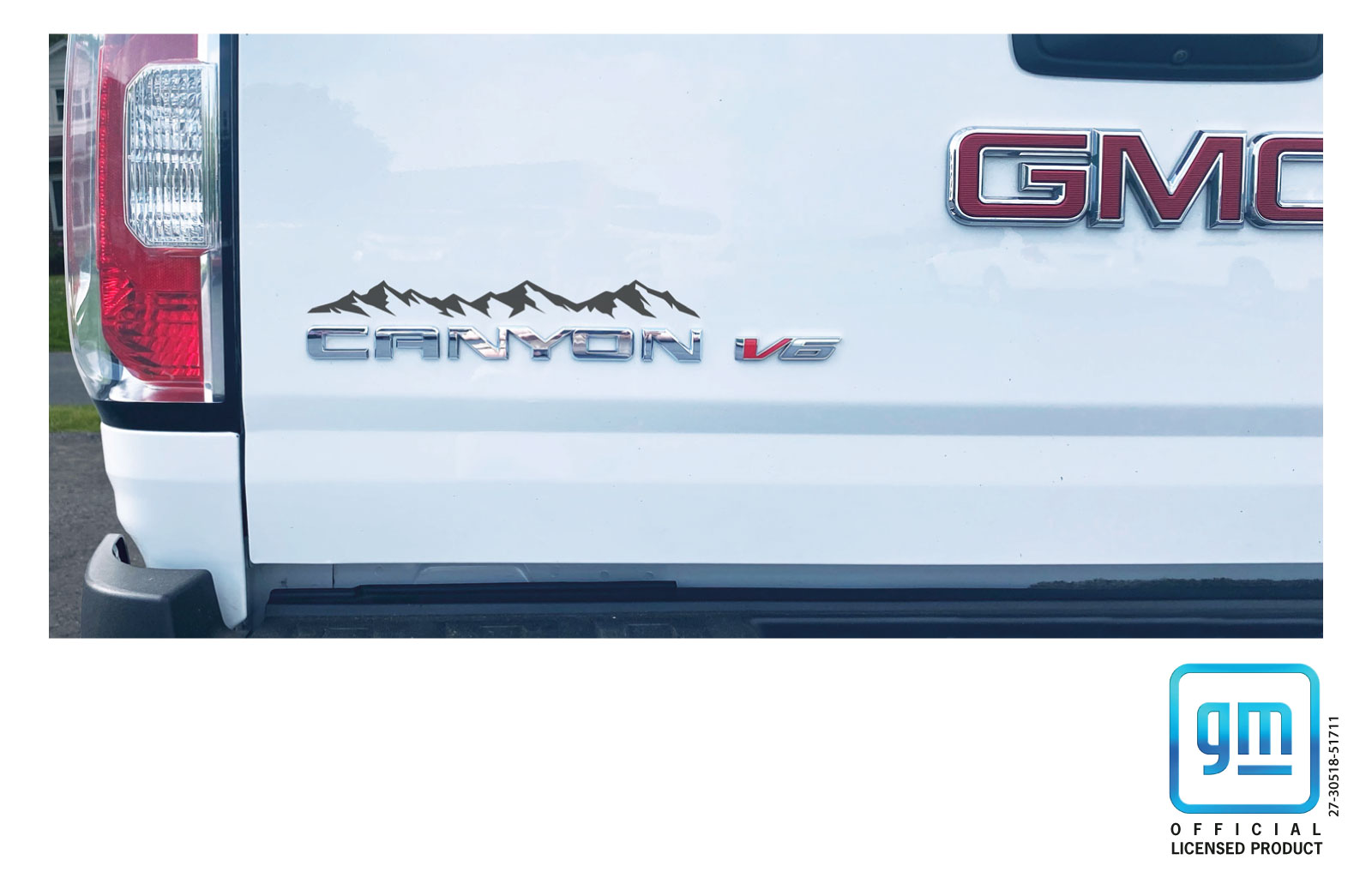 GMC Canyon Mountain Range Emblem Enhancement Matte Black Decal Set GM