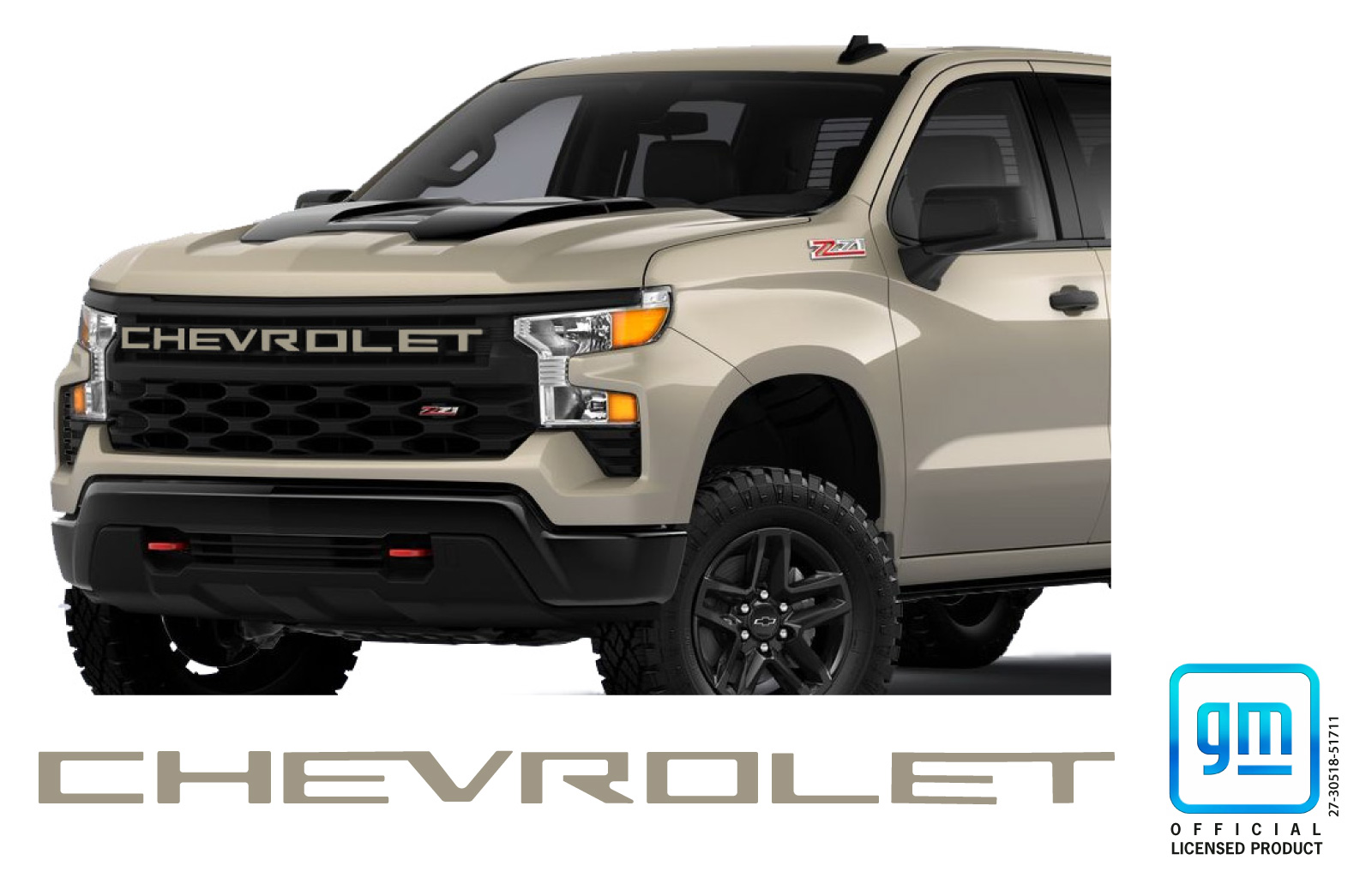 Chevy Silverado Trail Boss 2022 2023 2024 Sand Dune Grille Lettering