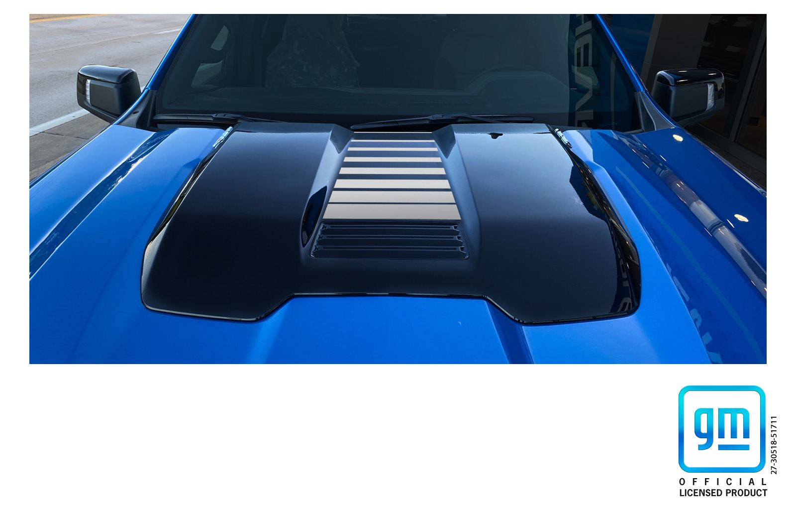 Chevy Silverado ZR2 Custom LT Trail Boss 202223 Hood Scoop Silver Fade