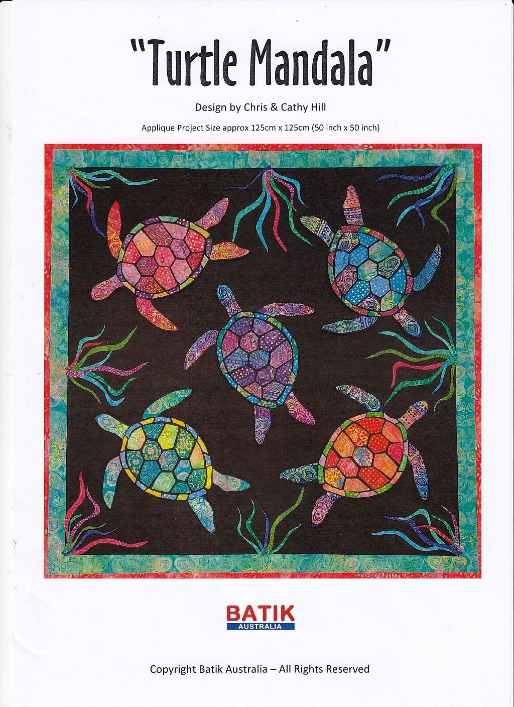 Batik Australia Quilt Pattern, TURTLE MANDALA, (Pattern / instructions