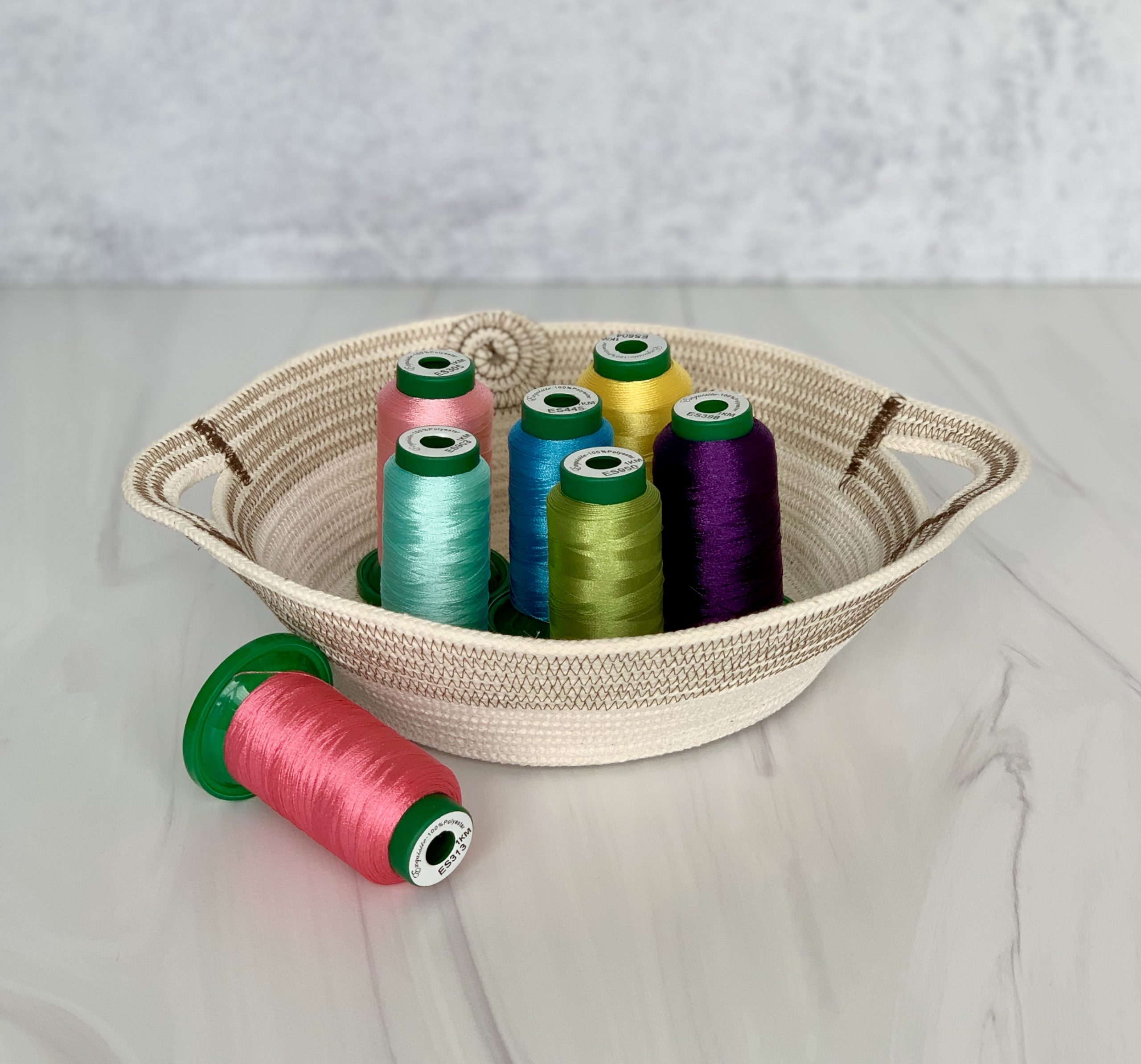 Clothesline Bowl with Handles Virtual Class Embroidery Garden