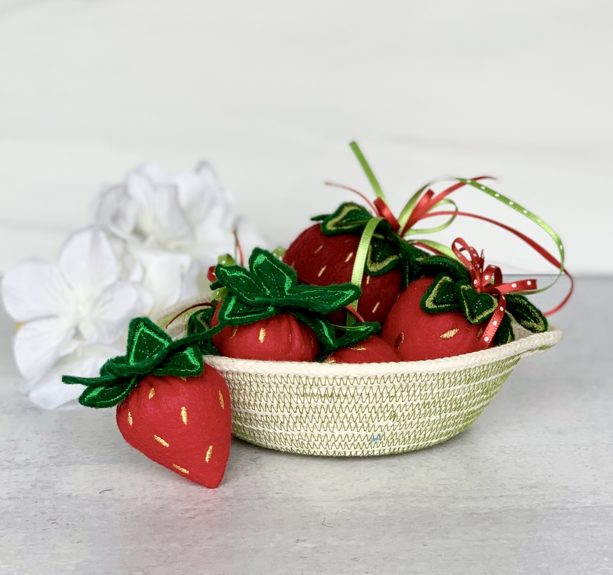 Strawberry Pincushion Embroidery Garden