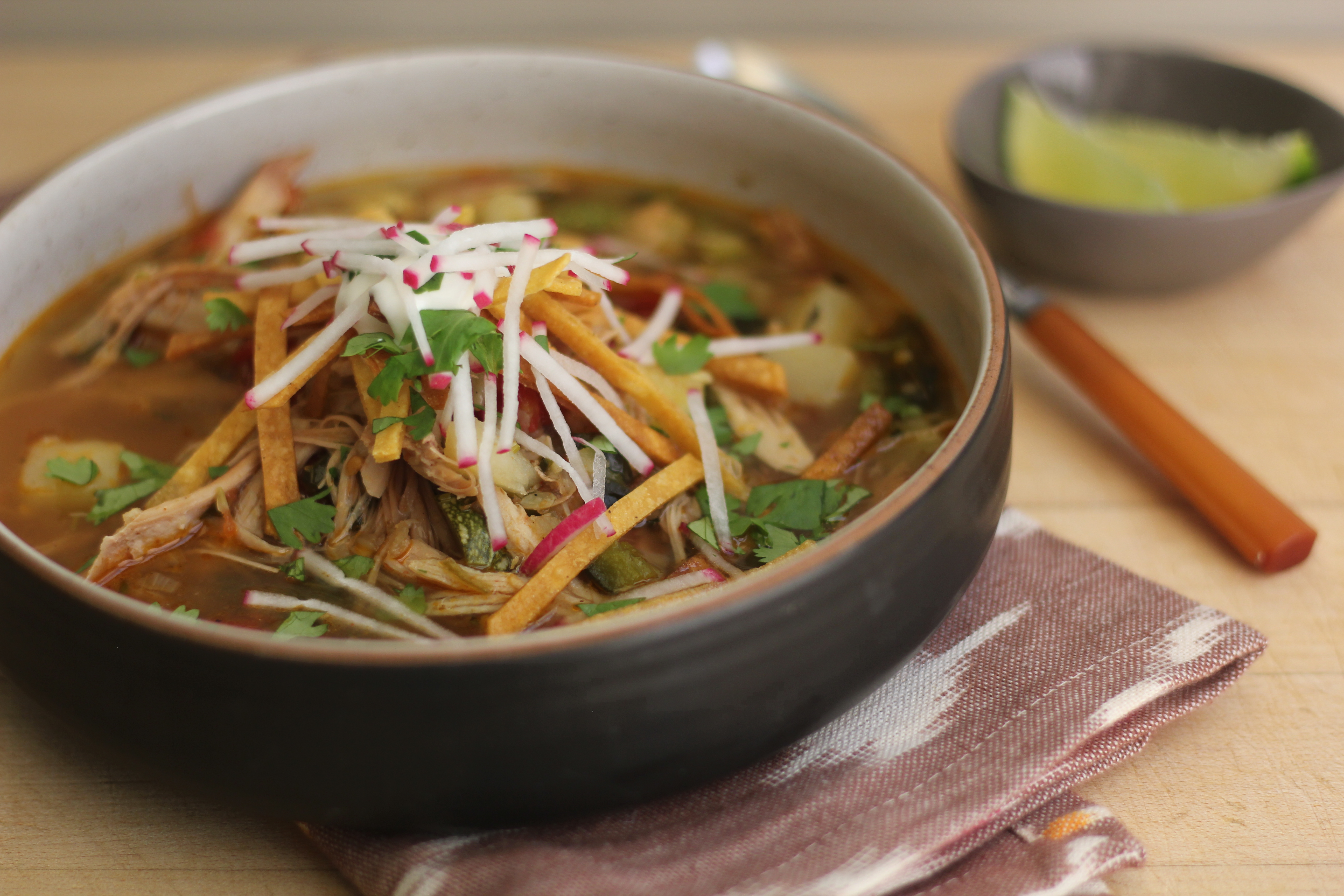 Turkey and Poblano Tortilla Soup
