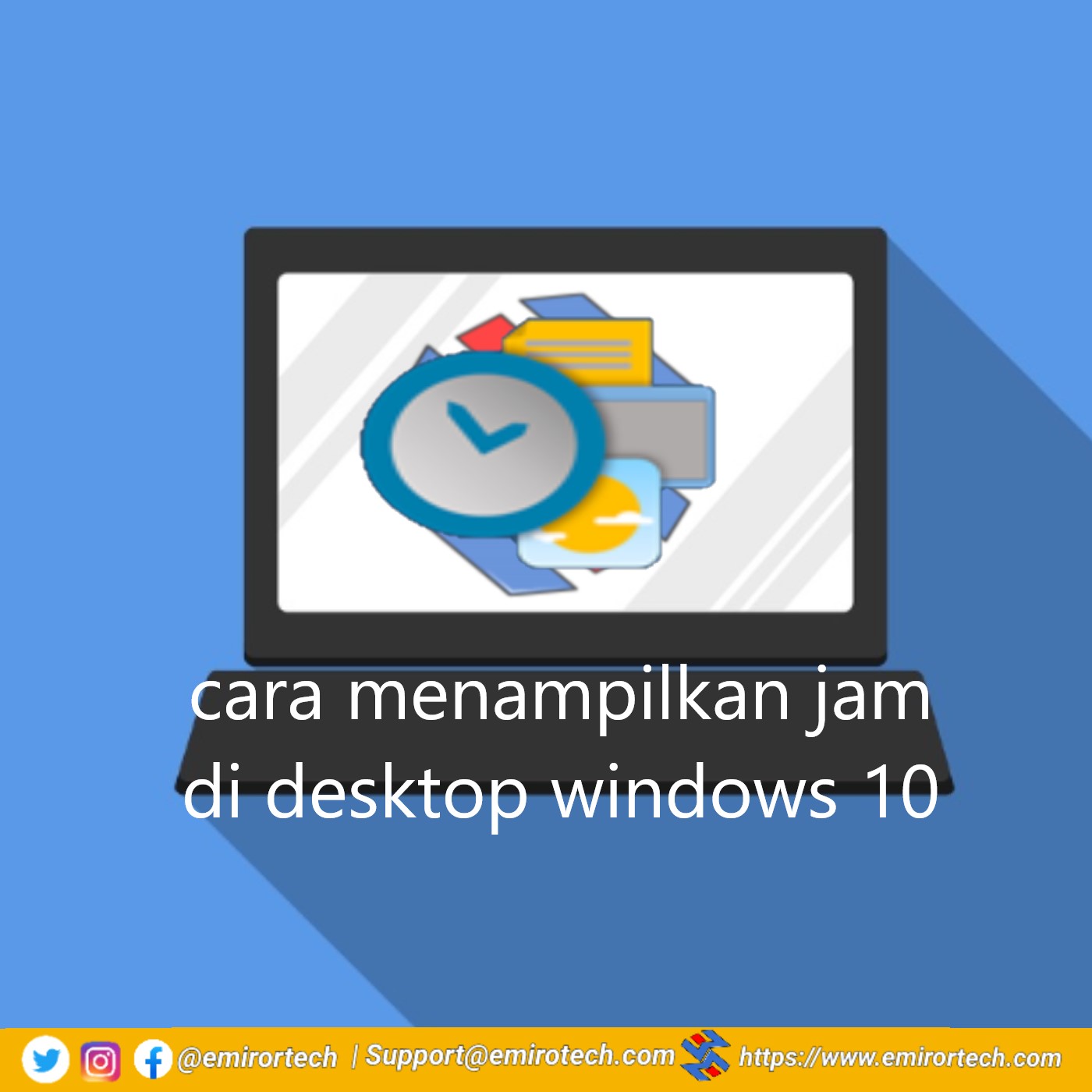 cara menampilkan jam di desktop windows 10 Terbaru