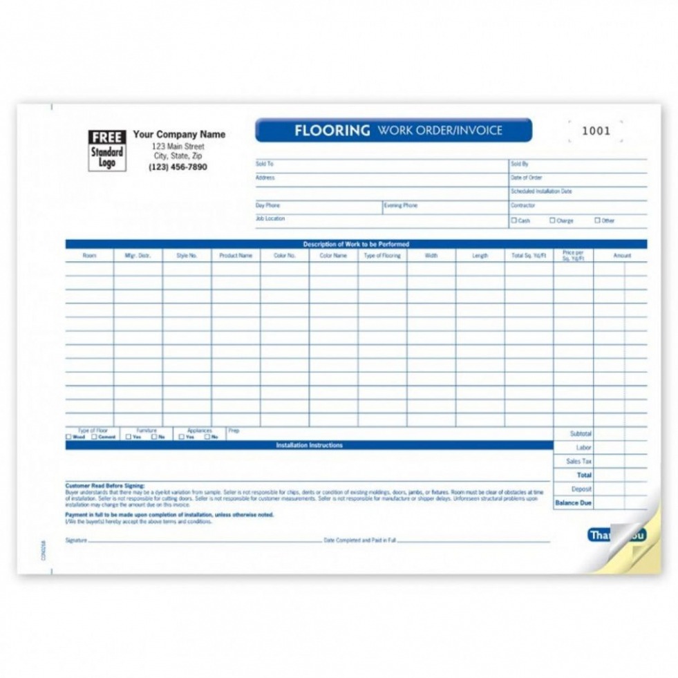Flooring Work Order Template