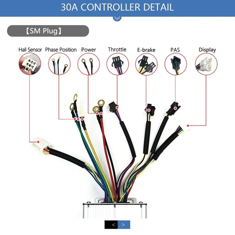 1000W Electric Bike Parts Ebike Speed Controller KT 30A 12 Mosfets Controller Emotoer