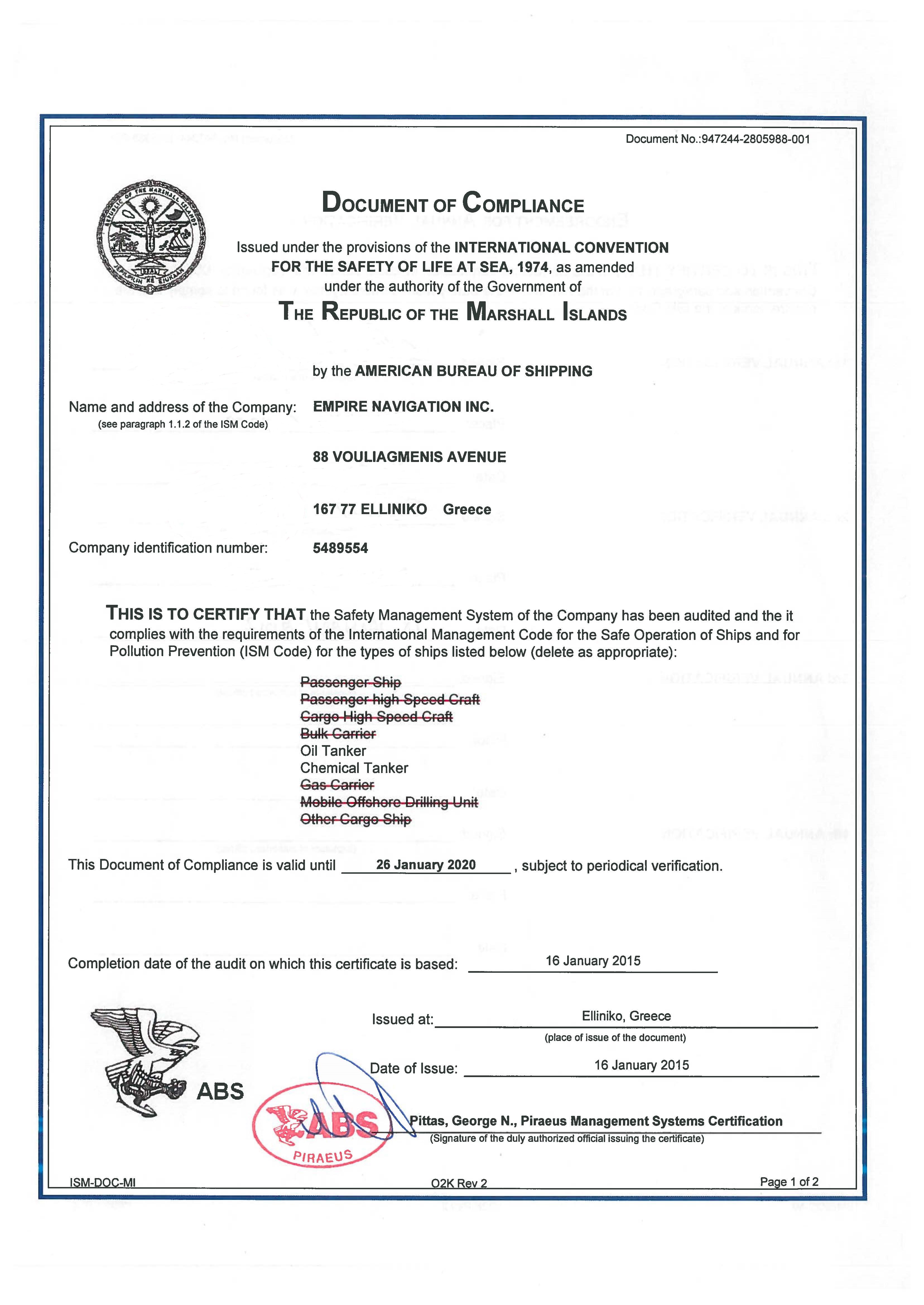 Empire Navigation Inc.