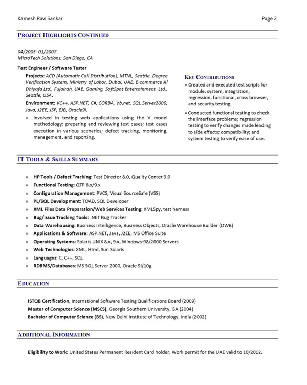 IT Software Engineer Resume Template Example