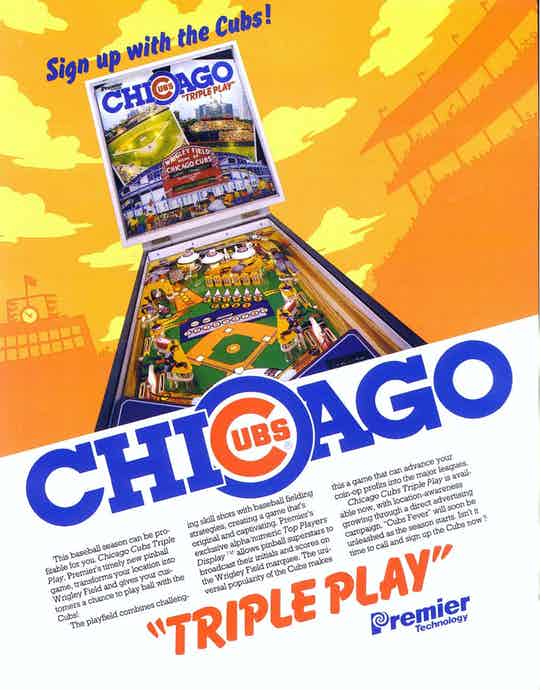 Chicago Cubs "Triple Play" Pinball Emporium Arcade Bar