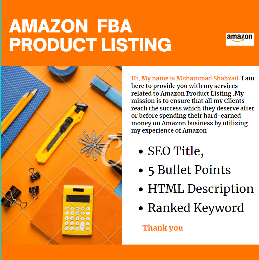 I will create amazon fba product listing, amazon product listing