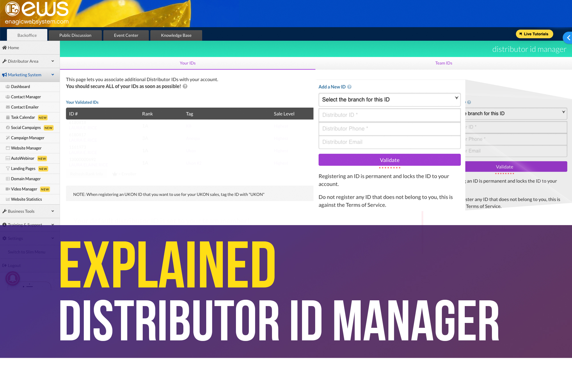 Distributor ID Manager Enagic Distributor News