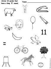 Long E Alphabet Activities at EnchantedLearning.com