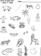Short I Alphabet Activities at EnchantedLearning.com
