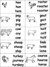 Spelling Worksheets: Farm and Farm Animals at EnchantedLearning.com