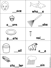Fill in the Missing Letters in Words at EnchantedLearning.com