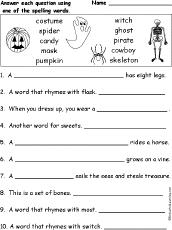 Halloween Activities: Spelling Worksheets - EnchantedLearning.com