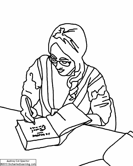 J. K. Rowling Coloring Page Enchanted Learning