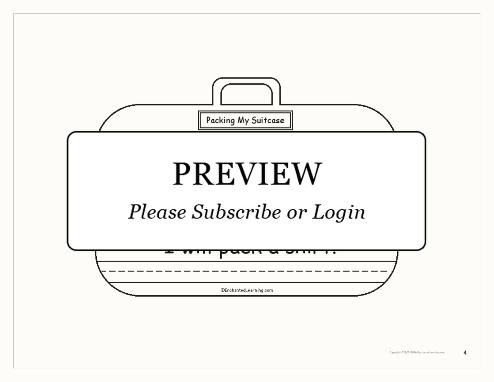 Packing My Suitcase Book Enchanted Learning