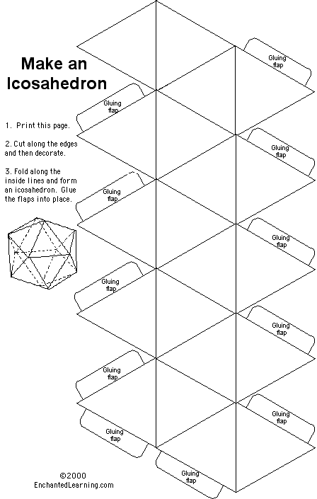 Icosahedron: EnchantedLearning.com