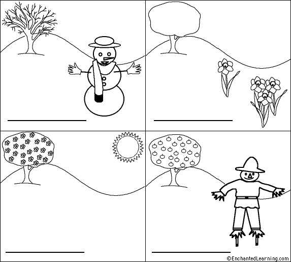 Label the Seasons in English Printout