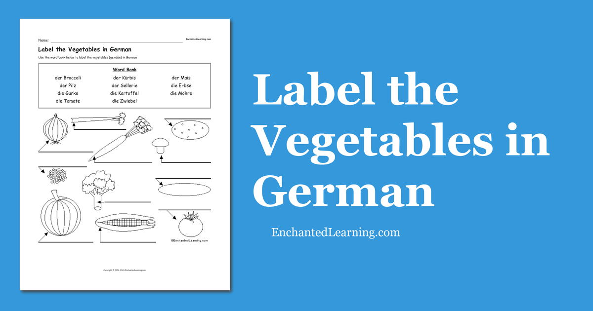 Label the Vegetables in German Enchanted Learning