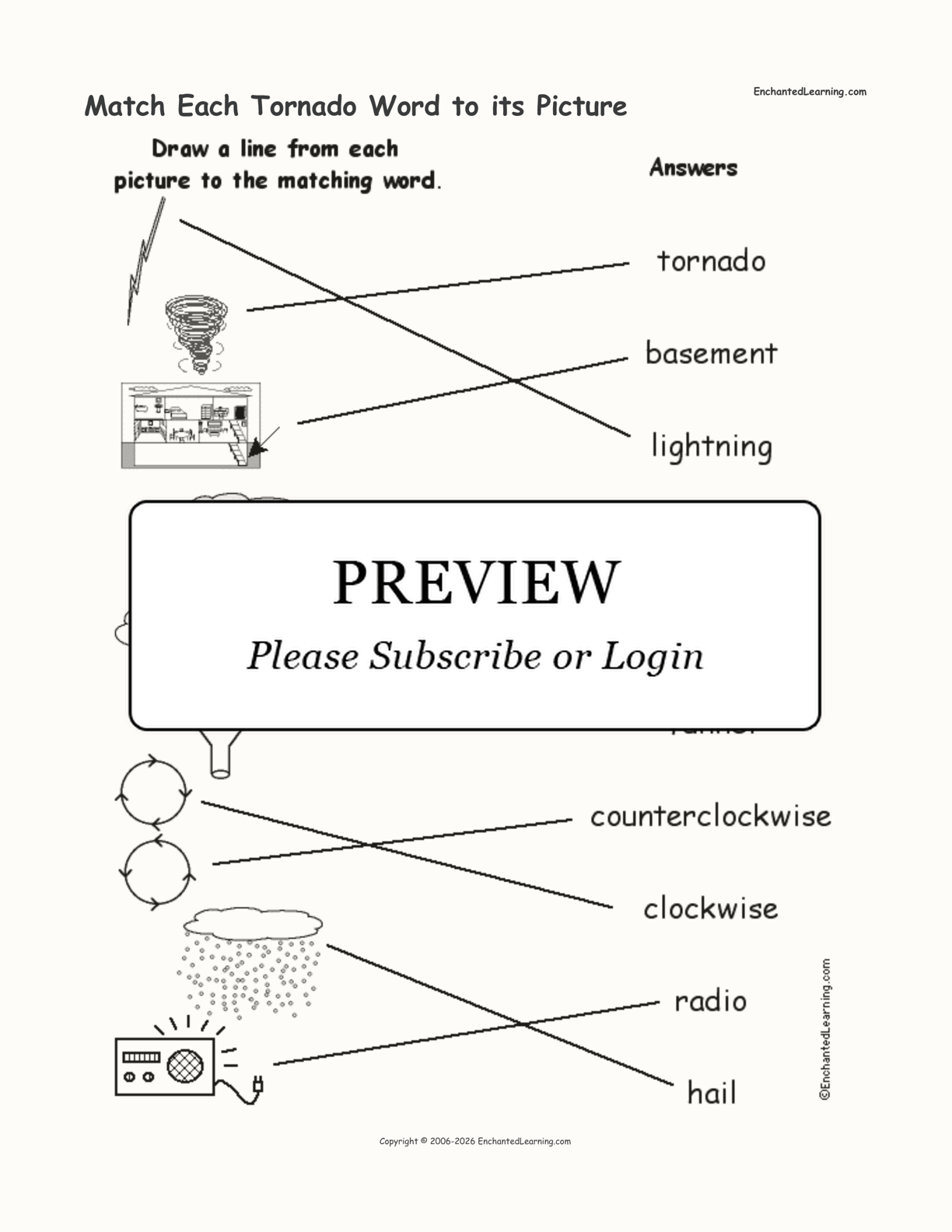 Match Each Tornado Word to its Picture Enchanted Learning