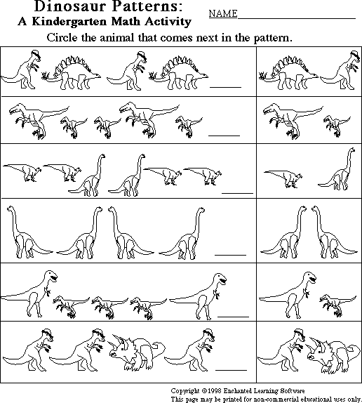 Dinosaur File Folder Games partracker