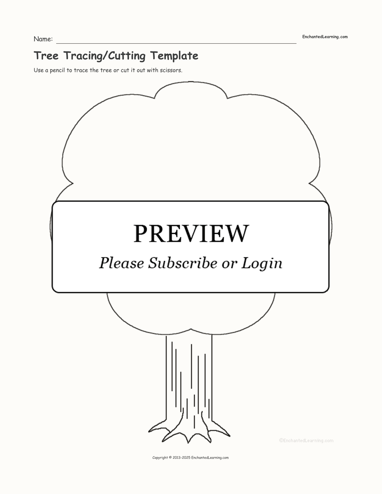 Tree Tracing/Cutting Template Enchanted Learning