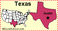 Capital Of Texas Map Texas: Facts, Map And State Symbols - Enchantedlearning.com