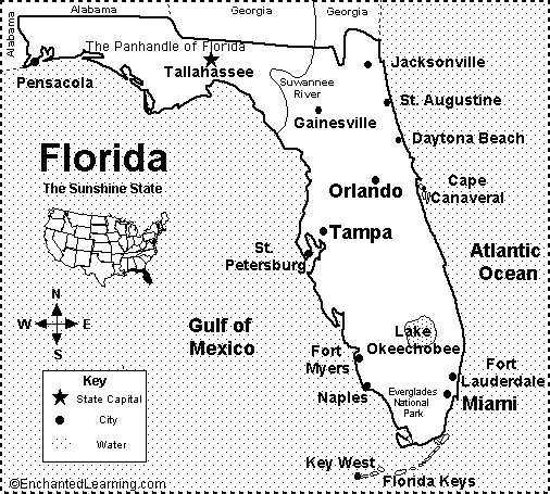 Capital Of Florida Map Florida State Capital Map