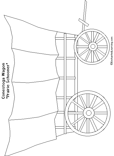 Wagon Covered Coloring Drawing Pages Cut Kids Clipart Laura Wilder
