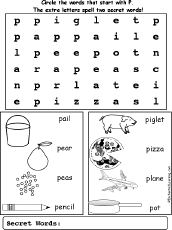 Letter P Alphabet Activities at EnchantedLearning.com