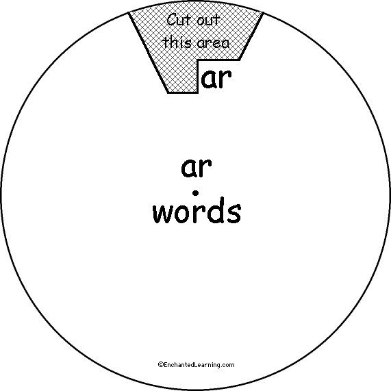 Word Wheel AR Words Printable Worksheet