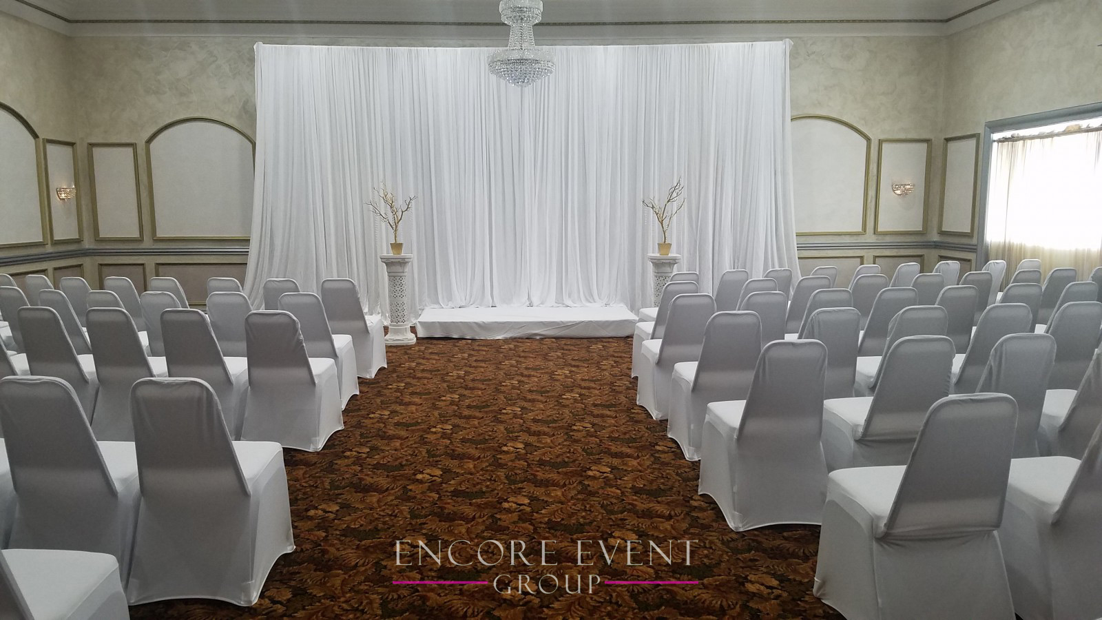 Plymouth Manor Wedding Backdrops Michigan Wedding DJ, Uplighting