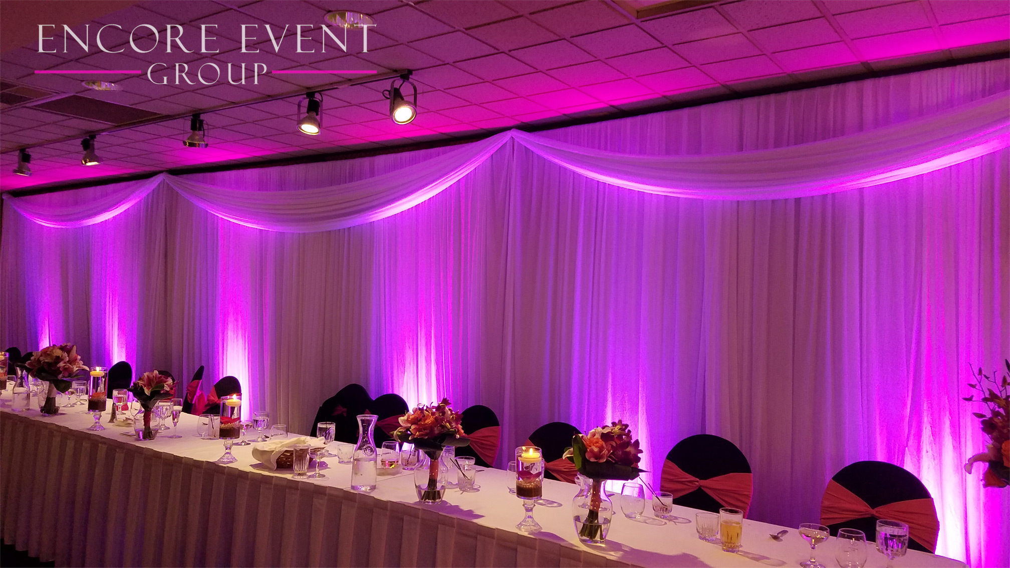 Downriver Wedding Draping Single Valance Michigan Wedding DJ