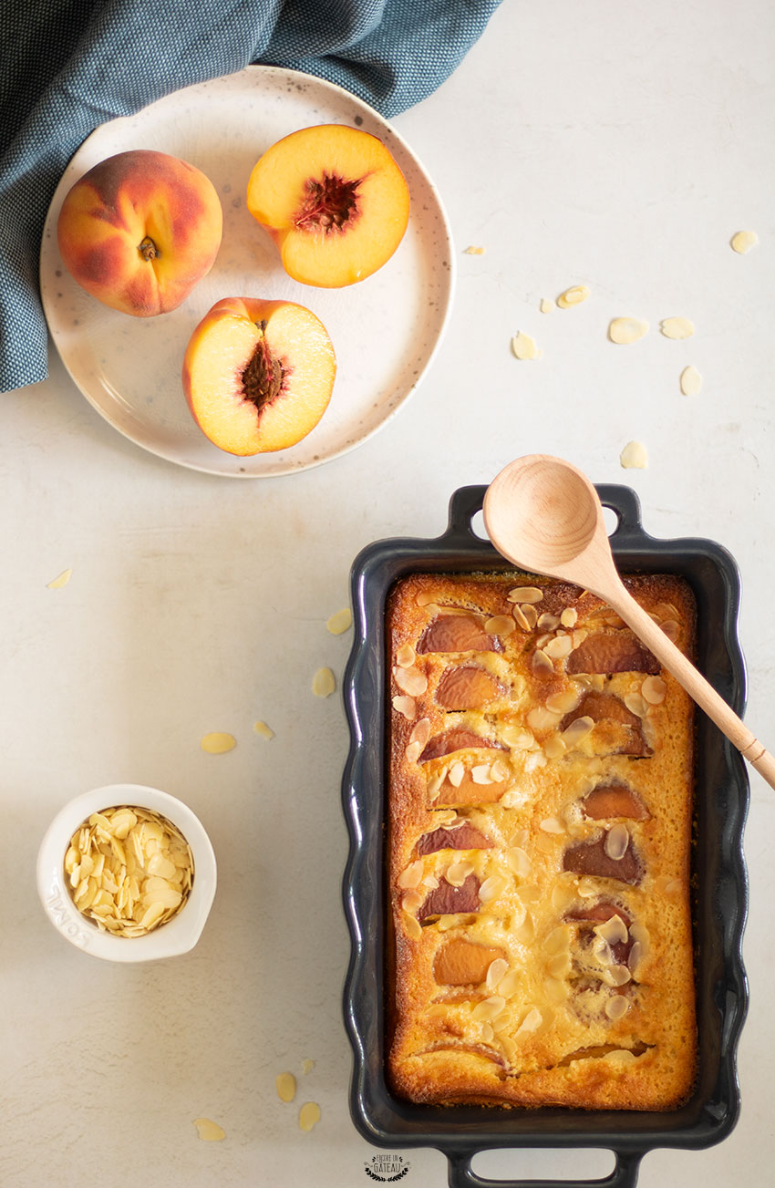 Gratin de pêches aux amandes Recette facile